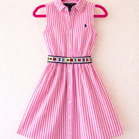 Ralph Lauren Girls Preppy Outfit Set Dress + Accessories 6X - Picture 2 of 5